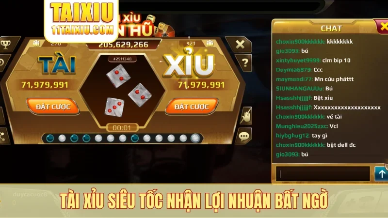 Tài xỉu siêu tốc nhận lợi nhuận bất ngờ