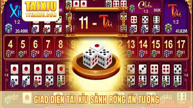 Giao diện tài xỉu sảnh rồng ấn tượng